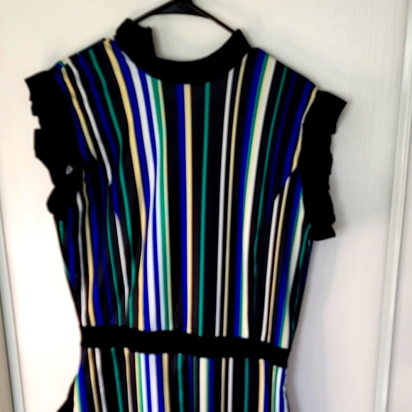 Women's Sleeveless Stripe RuffleBodycon Long Pants High Waist Jumper size 3X - Picture 9 of 13